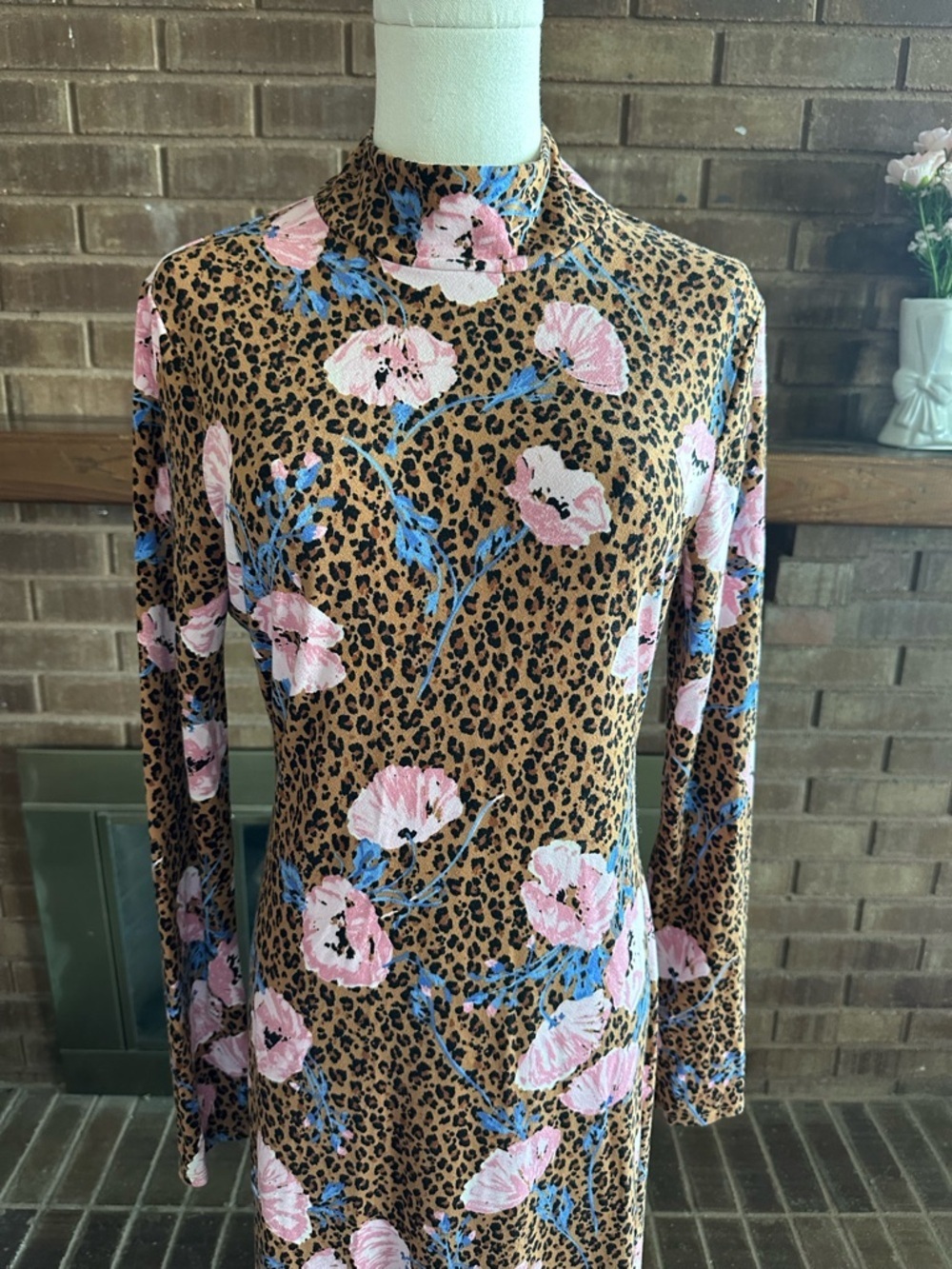 Free People Retro Romance Midi Dress Leopard Floral Mock Neck Keyhole
S Boho - Picture 4 of 6